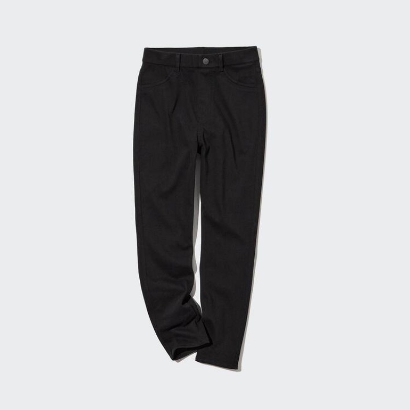 Uniqlo Ultra Stretch High Rise Cropped Fit Women's Trousers Black | RIHVWJ078