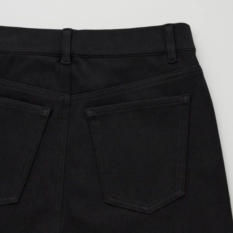 Uniqlo Ultra Stretch High Rise Cropped Fit Women's Trousers Black | RIHVWJ078