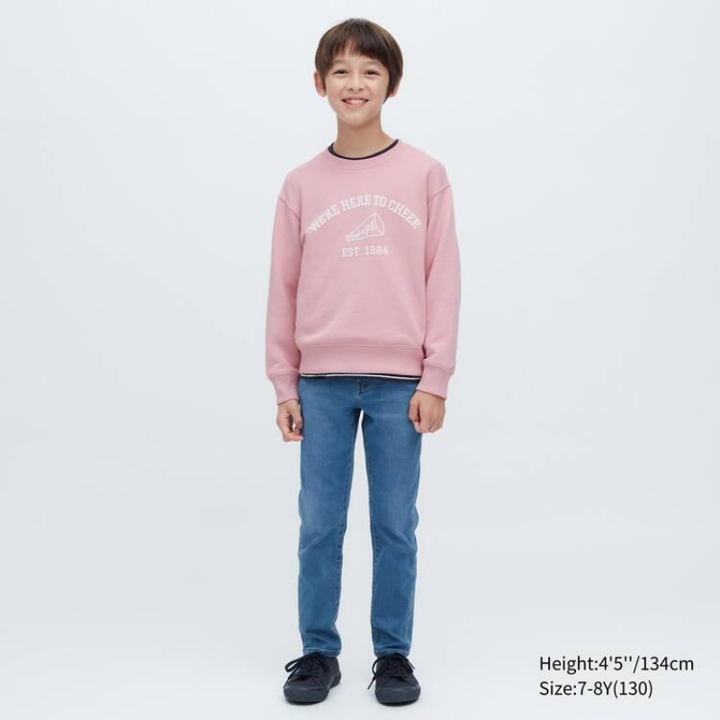 Uniqlo Ultra Stretch Kids' Sweatshirts Pink | YBWPQH503