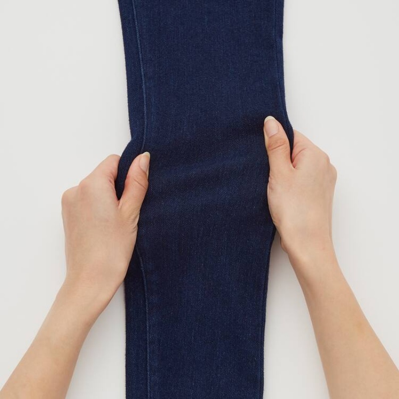 Uniqlo Ultra Stretch Maternity Denim Women's Leggings Blue | XYFLGQ650