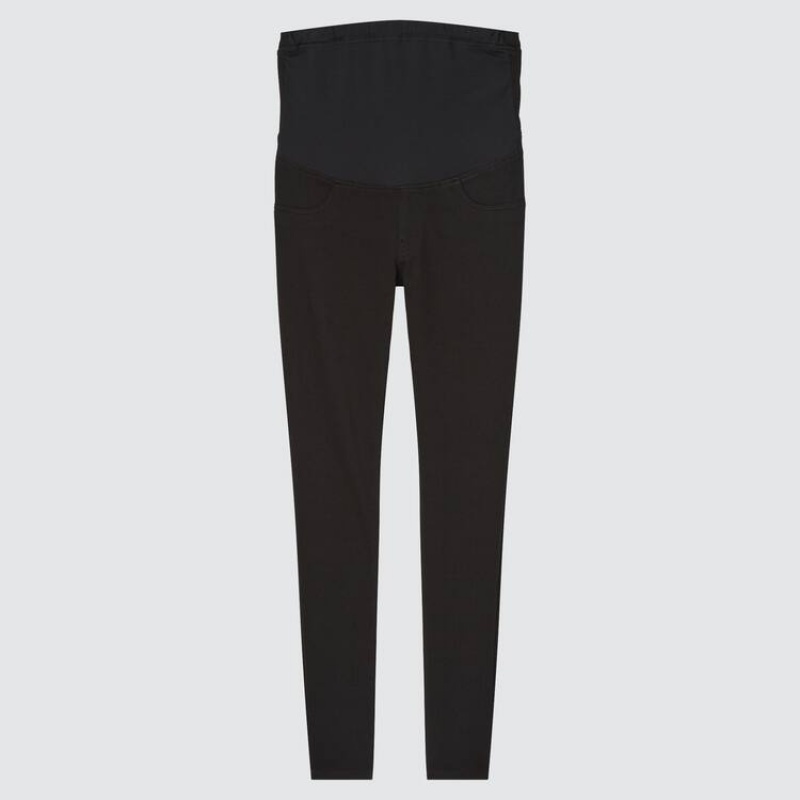 Uniqlo Ultra Stretch Maternity Women\'s Leggings Black | WJXGZA051