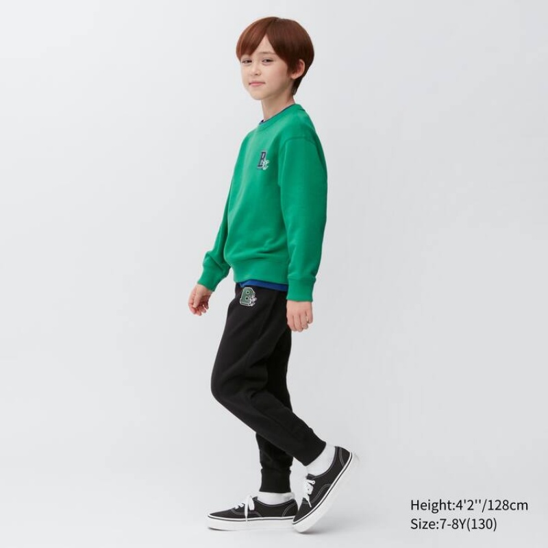 Uniqlo Ultra Stretch Printed Kids' Jogger Black | RBXQVZ874