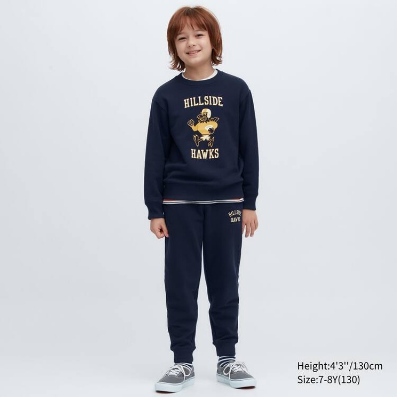 Uniqlo Ultra Stretch Printed Kids' Jogger Navy | TFNADH053