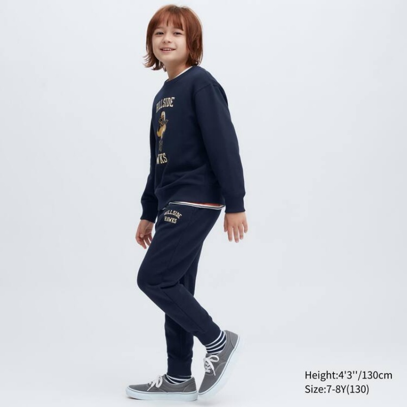 Uniqlo Ultra Stretch Printed Kids' Jogger Navy | TFNADH053