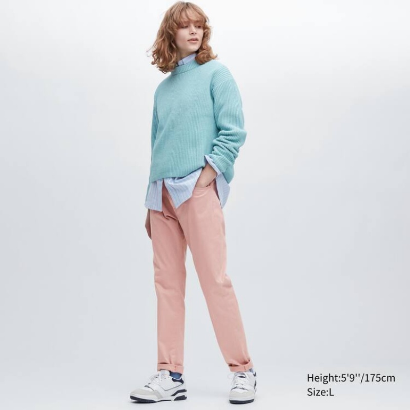 Uniqlo Ultra Stretch Skinny Fit Colour Men's Trousers Pink | CQAJBP241