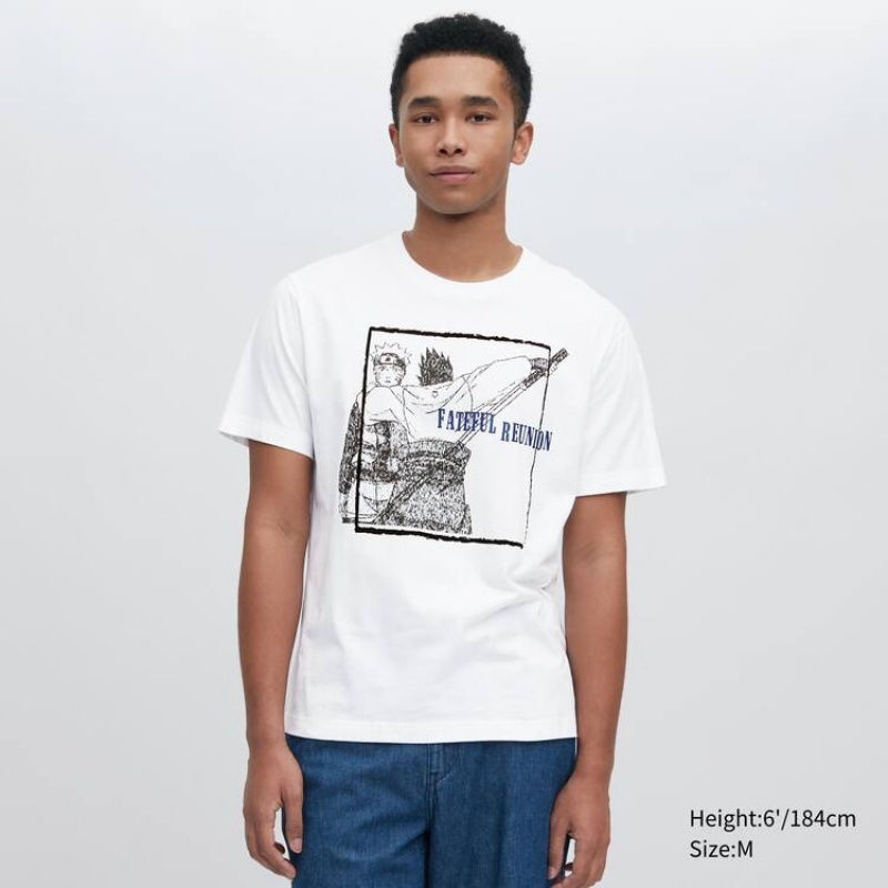 Uniqlo Ut Archive Naruto Graphic Men's T Shirts White | UAKMGE270