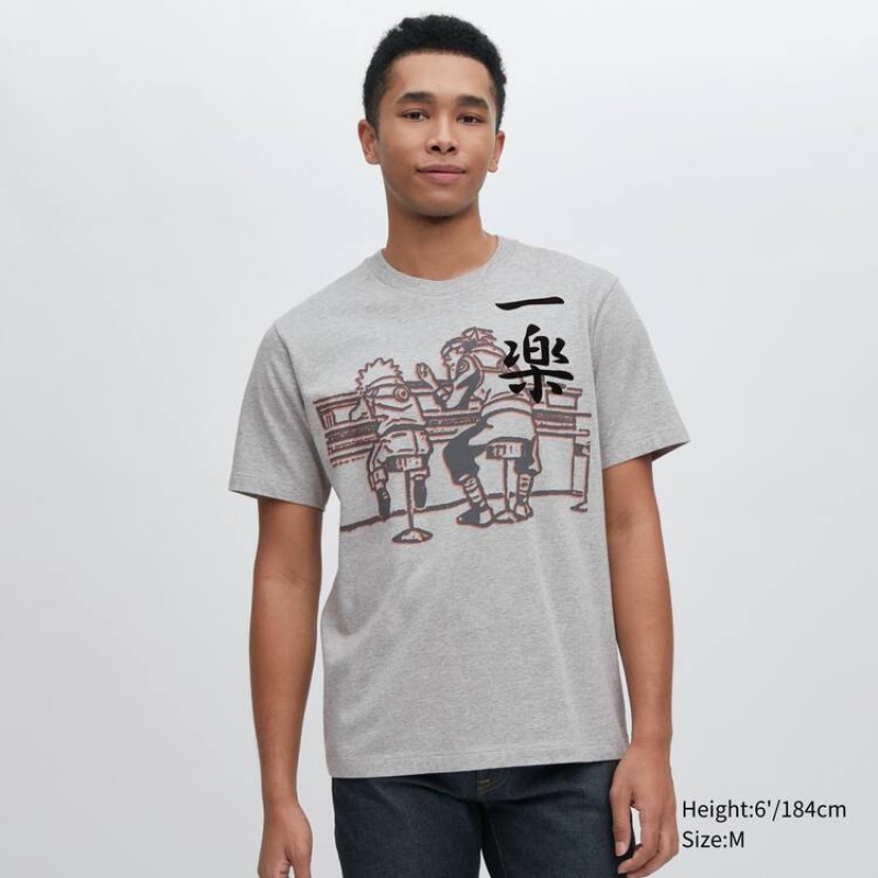 Uniqlo Ut Archive Naruto Graphic Men's T Shirts Grey | FWIOXU417