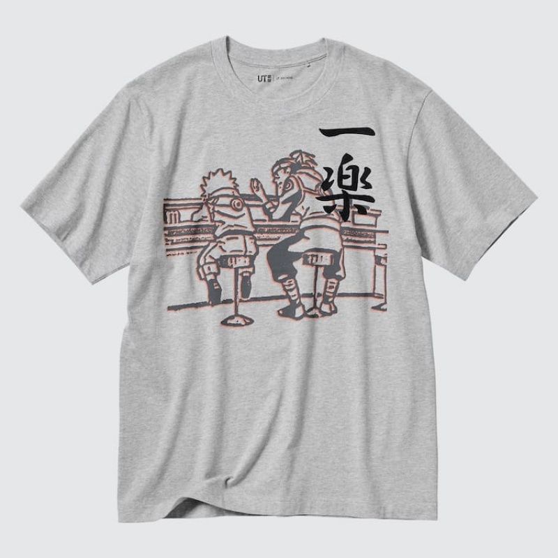 Uniqlo Ut Archive Naruto Graphic Men's T Shirts Grey | FWIOXU417