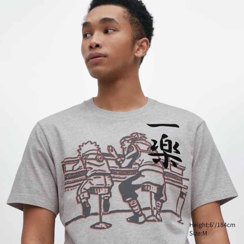 Uniqlo Ut Archive Naruto Graphic Men\'s T Shirts Grey | FWIOXU417