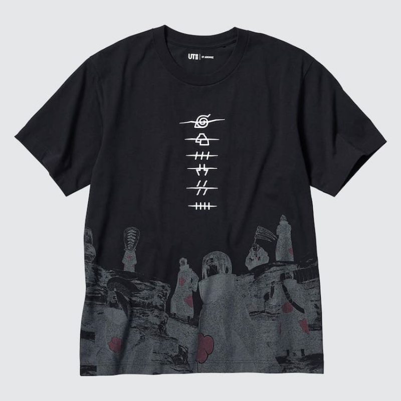 Uniqlo Ut Archive Naruto Graphic Men's T Shirts Black | NGSCZM830