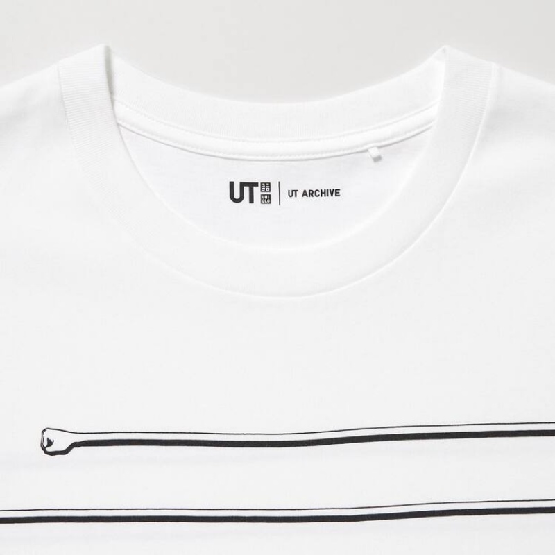 Uniqlo Ut Archive One Piece Graphic Men's T Shirts White | FGWUKD390