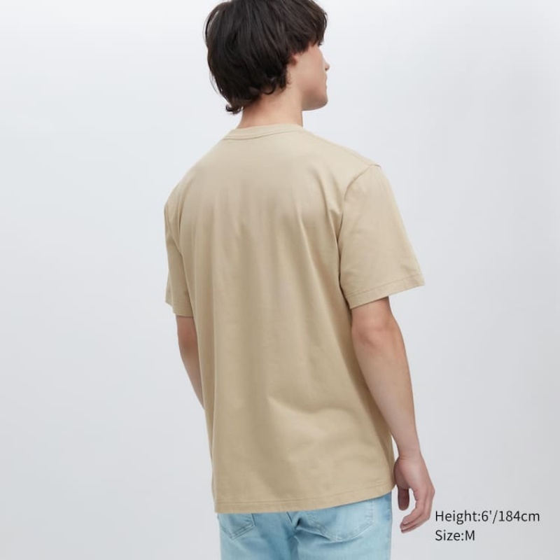 Uniqlo Ut Archive One Piece Graphic Men's T Shirts Beige | EFUPXS185