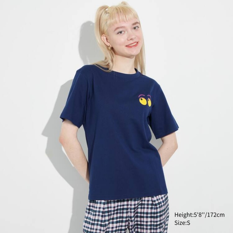 Uniqlo Utgp2023 Mfa Ut Graphic Women's T Shirts Navy | JOZXRY068