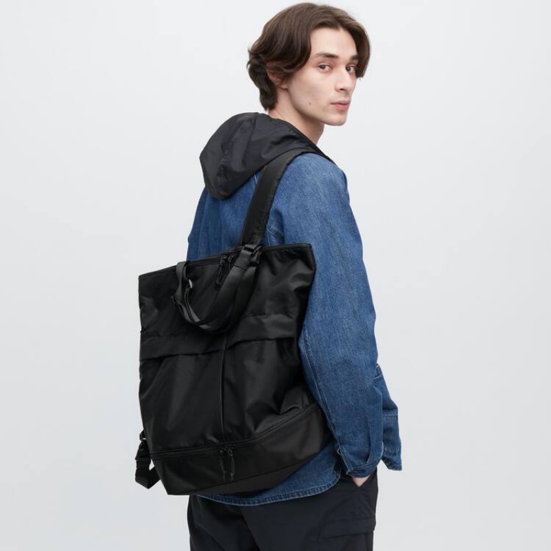 Uniqlo Utility Two-way Men's Bags Black | EWAOSJ984