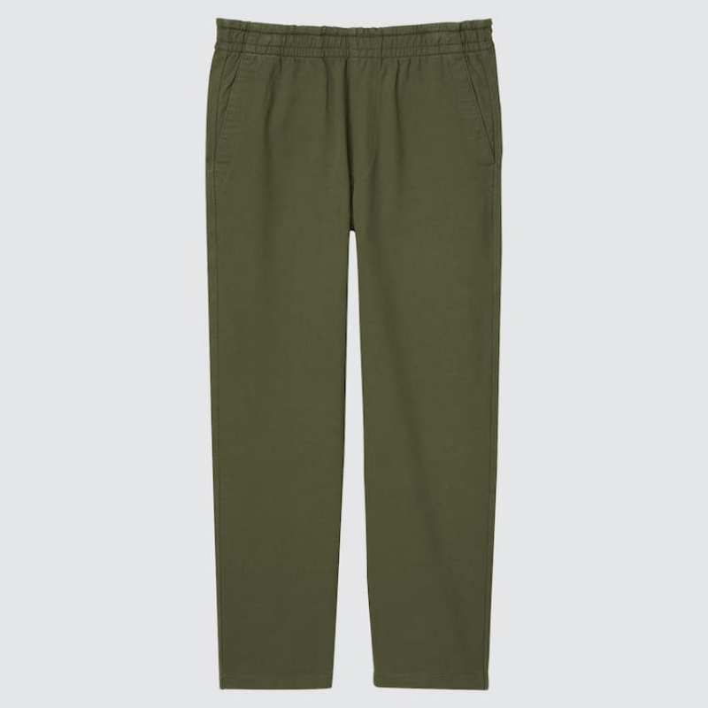 Uniqlo Washed Jersey Ankle Length Men\'s Loungewear Dark Green | EVWNBZ568