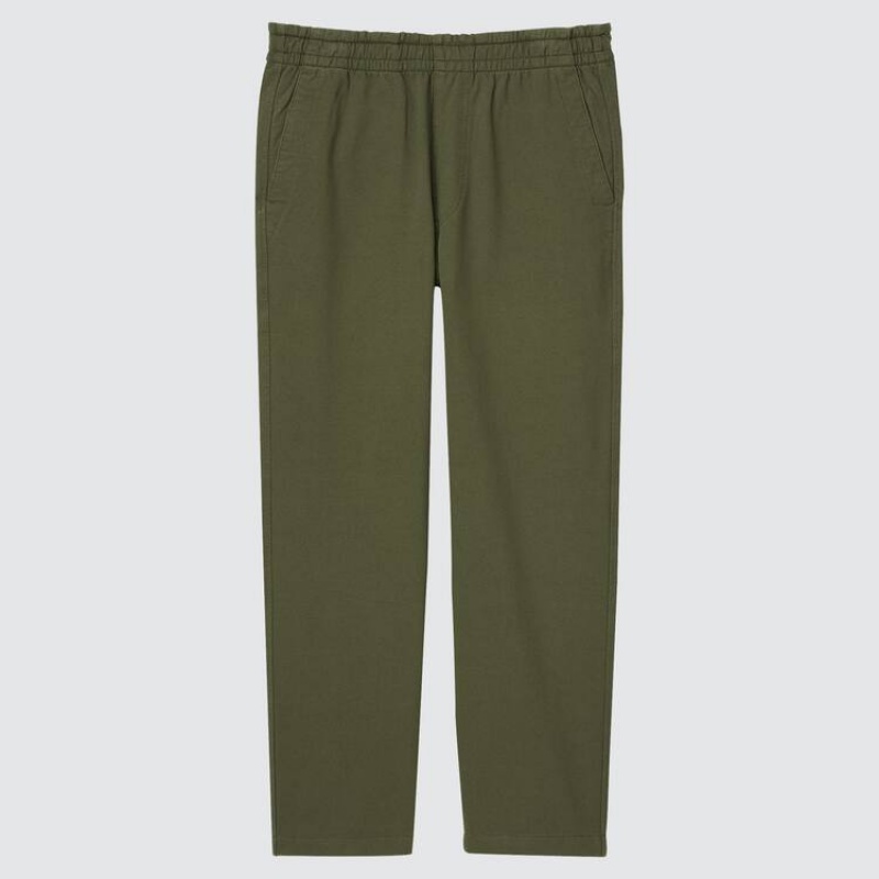 Uniqlo Washed Jersey Ankle Length Men\'s Trousers Dark Green | BYOCPT295