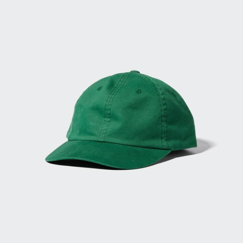 Uniqlo Washed Twill Men\'s Caps Green | CHFUZS096