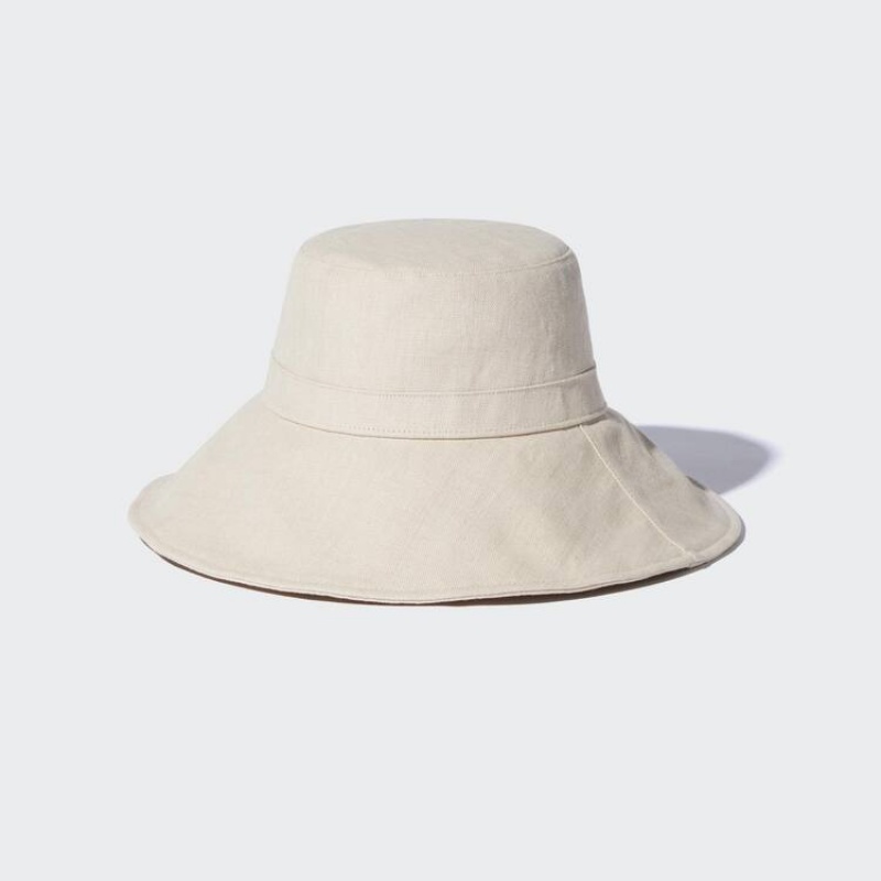 Uniqlo Wide Brim Women\'s Hats Beige | YAWUFS160