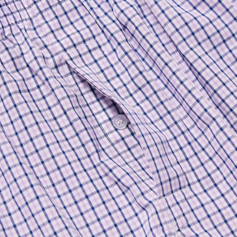 Uniqlo Woven Checked Boxer Men's Underwear Light Purple | XINRCU184