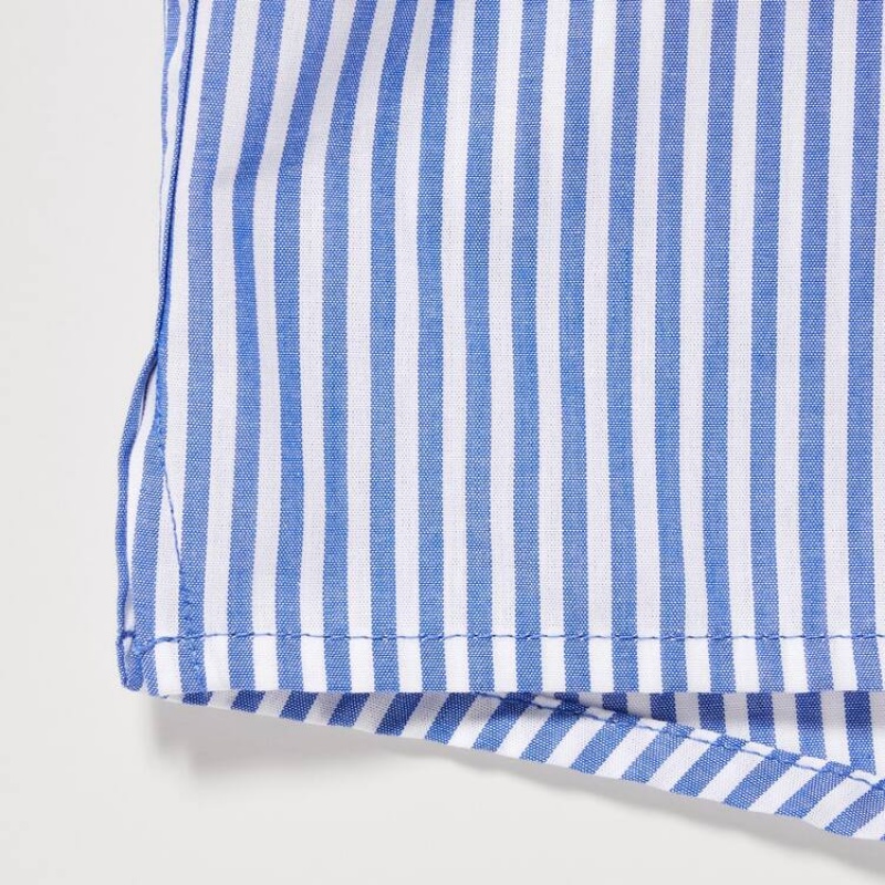 Uniqlo Woven Striped Boxer Men's Underwear Blue | SMQYVJ109